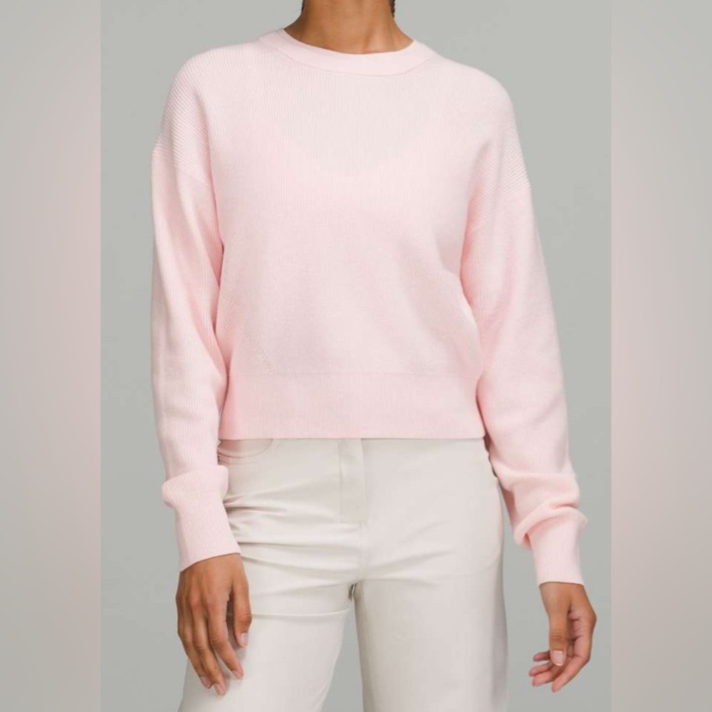 NWOT Lululemon Waist Length Crewneck Sweater Strawberry Milkshake